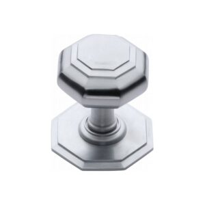 Oct Centre Door Knob – 85mm - Polished Satin Chrome