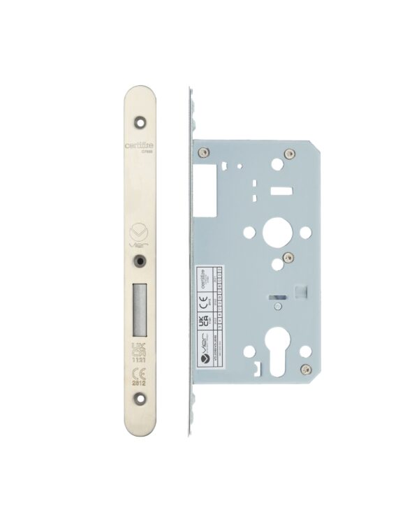 2 Piece - DIN euro deadlock - backset 60mm - radius