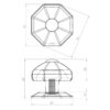 Oct Centre Door Knob – 63mm - Black Antique Finish