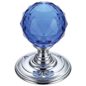 Glass Ball Mortice Knob - Facetted 55mm