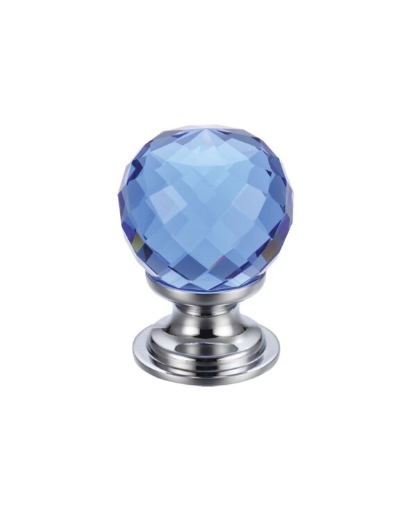Glass Ball Cabinet Knob - Facetted 30mm