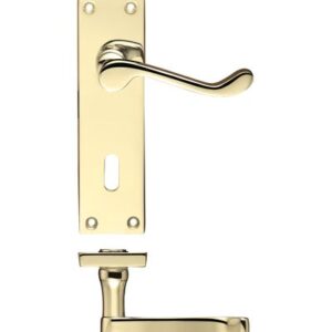 Project Victorian scroll lever on lock backplate - 150mm x 40mm