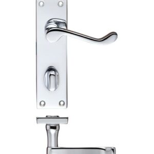 Project Victorian scroll lever on bathroom backplate -150mm x 40mm
