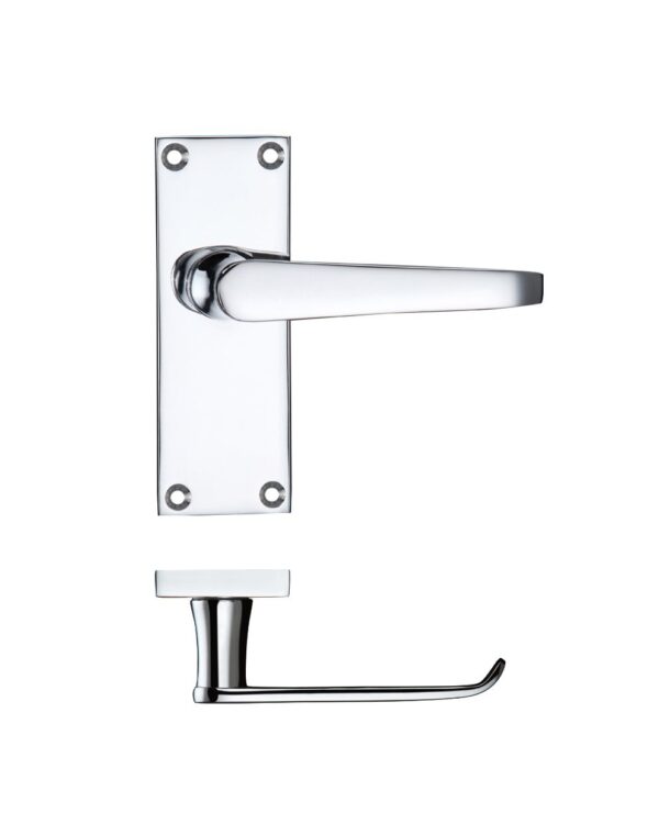 Project Victorian flat lever on latch backplate - 114 x 40mm