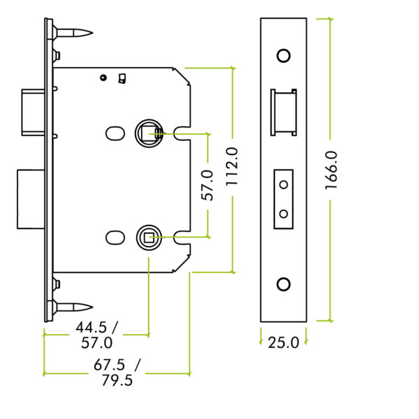 Bathroom Lock 3" - 57mm c/c - Image 2