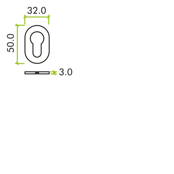 Euro Profile Escutcheon - Rosso Mini - 50 x 32 x 3 - Image 2
