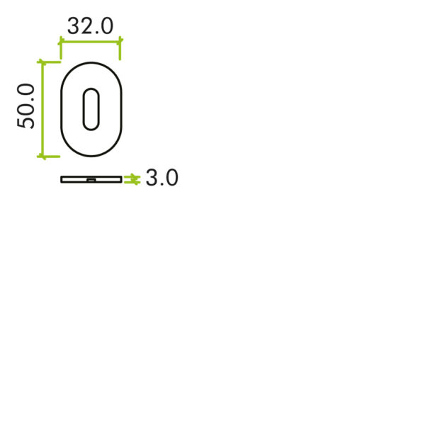 Standard Profile Escutcheon - Rosso Mini - 50 x 32 x 3 - Image 2