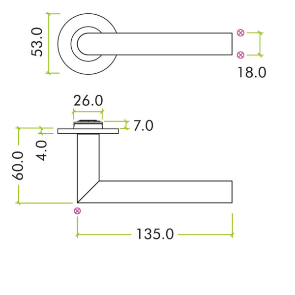 Lugano Lever on 4mm Round Slim Sprung Rose - Image 2