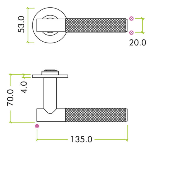 Orta Lever on 4mm Round Slim Sprung Rose - Image 2