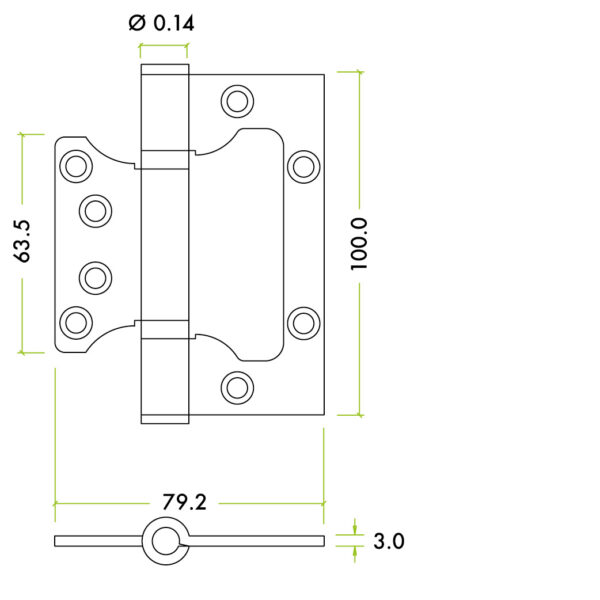 Grade 11 flush / interleaf hinge pair - Image 2