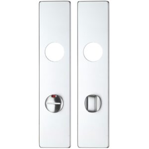 Spare Push on Bathroom Backplate for Aluminium including the Turn and release - 78mm Centres - Long Backplate
