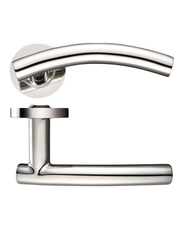 Arched "T-bar" Lever on round Rose
