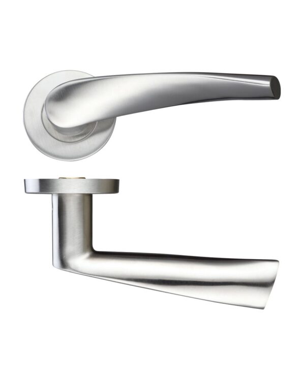 19mm Curved Lever - Push On Rose - 52mm Dia - Grade 201