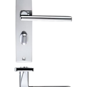 Venice lever on bathroom backplate
