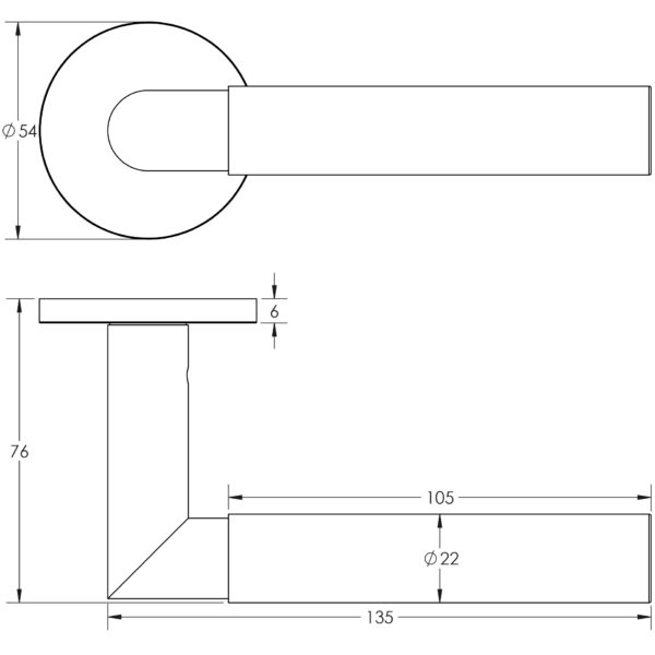 CR-102 Grade 316 Internal & External Door Handle - Image 2