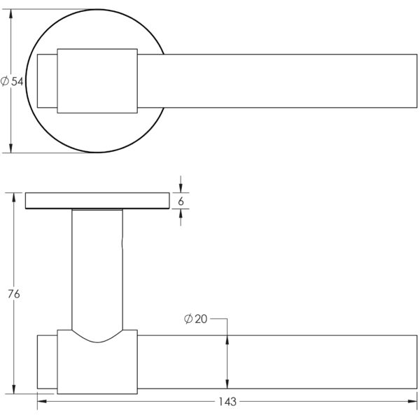 CR-103 Grade 316 Internal & External Door Handle - Image 2