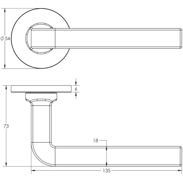 CR-104 Grade 316 Internal & External Door Handle - Image 2