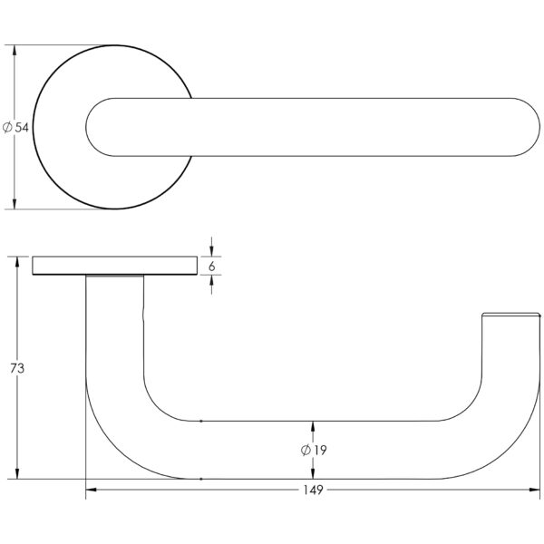 CR-106 Grade 316 Internal & External Door Handle - Image 2