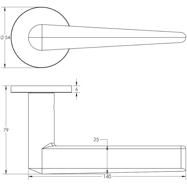 CR-107 Grade 316 Internal & External Door Handle - Image 2