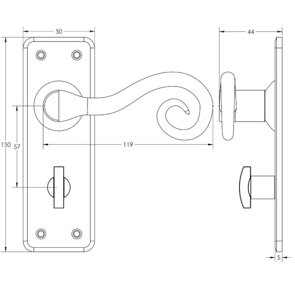 Antique Chester Suite Lever on Plate - Image 2