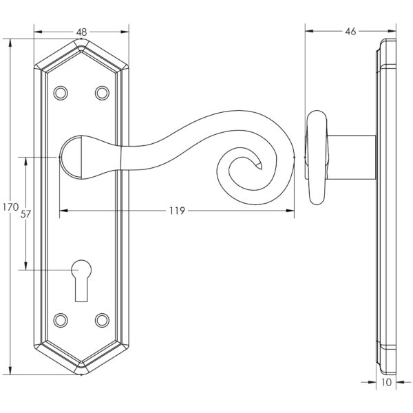 Antique Royal Suite Lever on Plate - Image 2