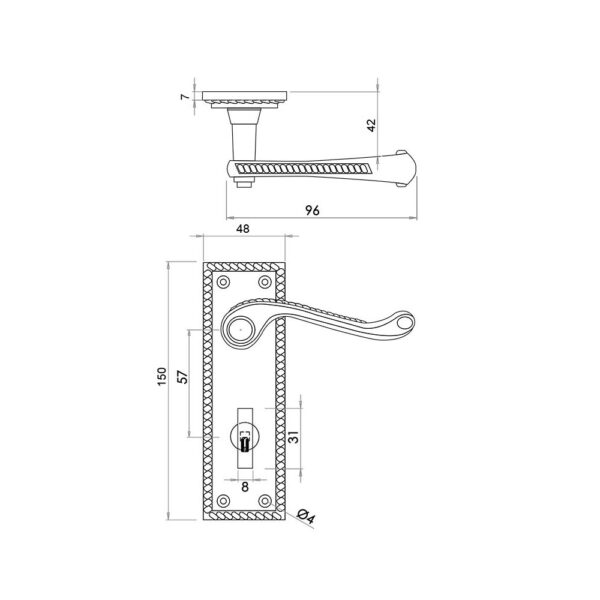 Jedo Georgian Suite Lever on Plate - Image 2