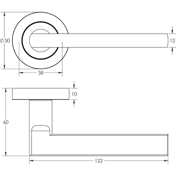 Nero Jet Door Handle Rose - Image 2
