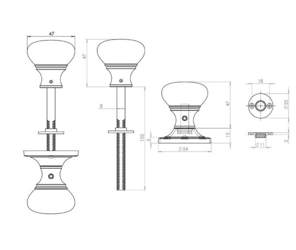 Jedo Kontrax Rim Door Knobs - Image 2