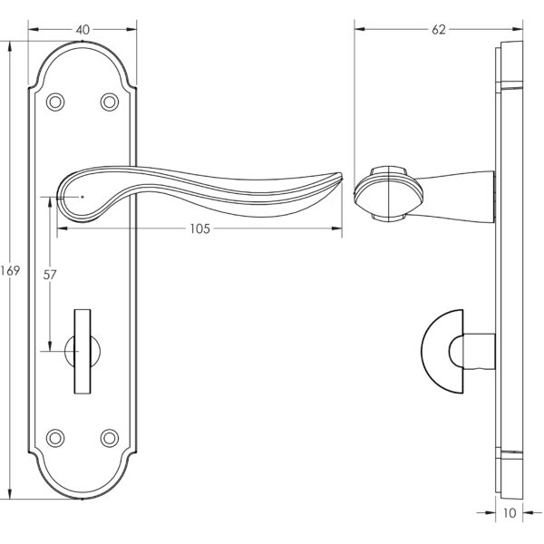 Jedo Henley Suite Lever on Plate - Image 2