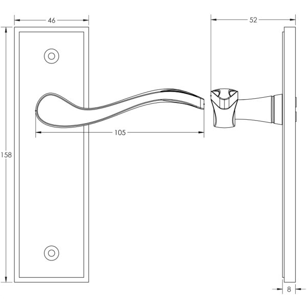 Jedo Ronda Suite Lever on Plate - Image 2