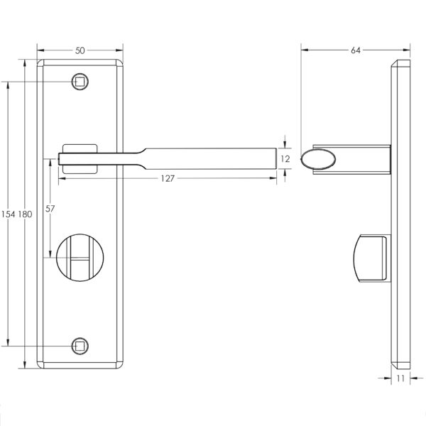 Jedo Delta Suite Lever on Plate - Image 2