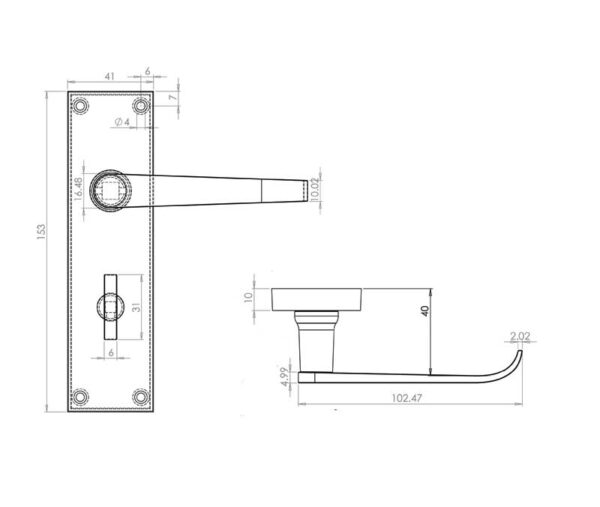Jedo Victorian Straight Lever on Plate - Image 3