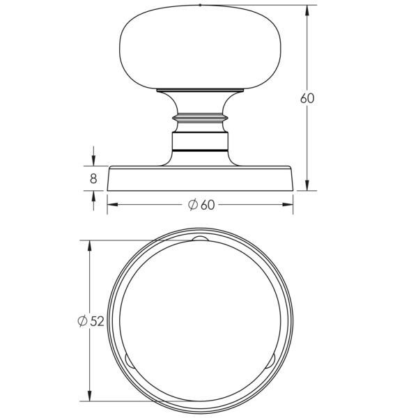 Jedo Kontrax Mushroom Mortice Door Knobs - Image 2