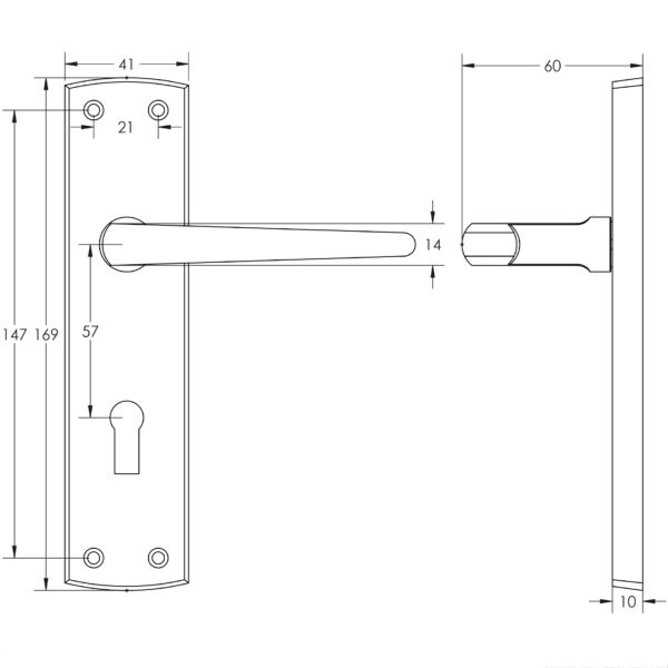 Jedo Bray Suite Lever on Plate - Image 2