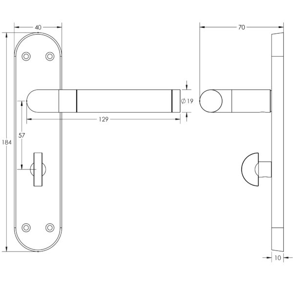 Jedo Twin Suite Lever on Plate - Image 2