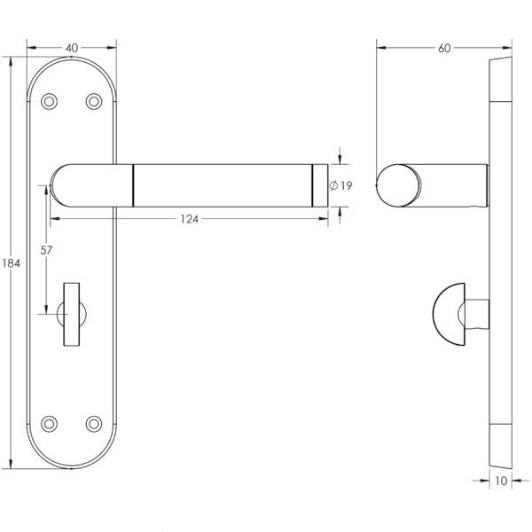 Jedo Mitred Suite Lever on Plate - Image 2