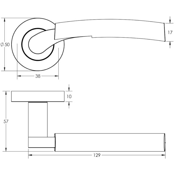 Jedo Dual Range Arkus Door Handles - Image 2