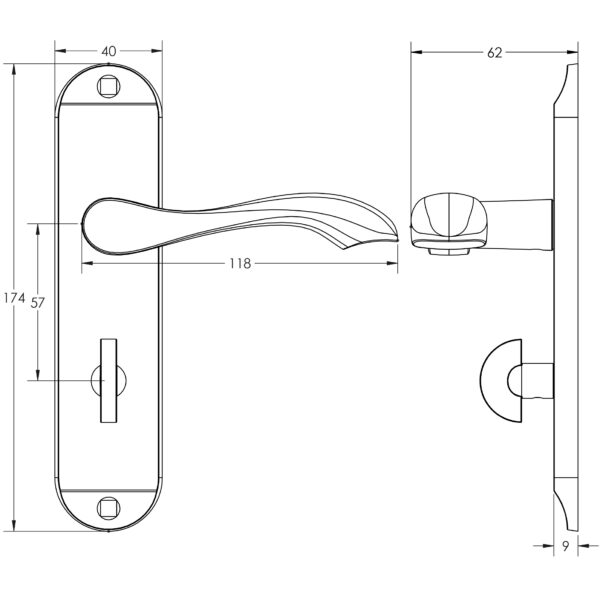 Jedo Broadway Suite Lever on Plate - Image 2