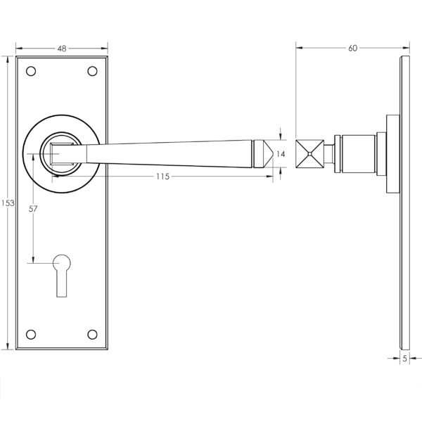 Valley Forge Handforged Lever on Plate - Image 3