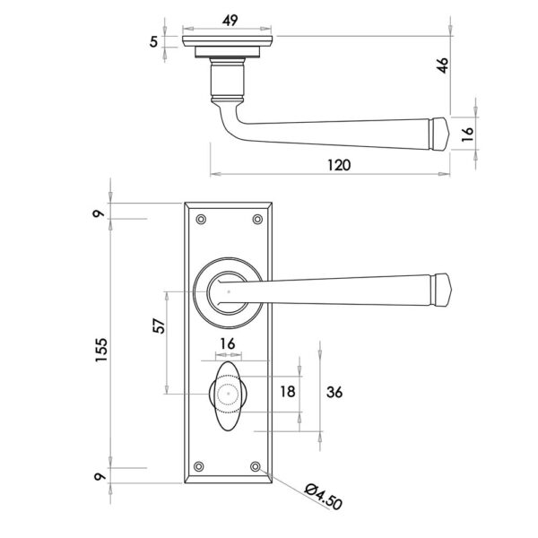 Valley Forge Handforged Lever on Plate - Image 2