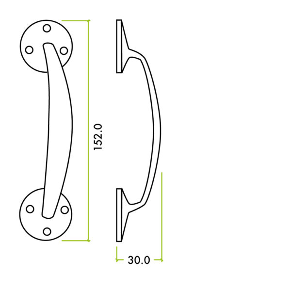 Victorian Bow Handle - 6" - Image 2