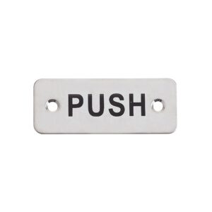Rectangular Push Sign - 75 x 30mm