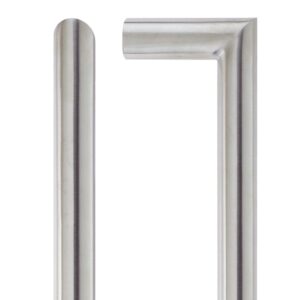 19mm Mitred Pull Handle - 300mm Centers - Grade 201 - Bolt Through Fixings